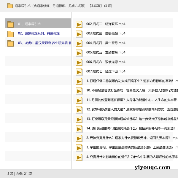 道家导引术（含道家修炼、丹道修炼、龙虎六式等） 【3.6GB】-益友小站