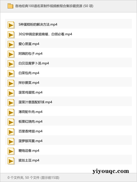 各地经典100道名菜制作视频教程合集珍藏资源-益友小站