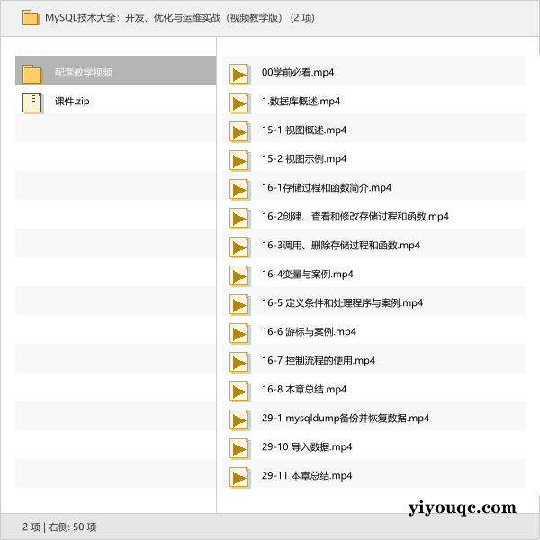 MySQL技术大全：开发、优化与运维实战（视频教学版）-益友小站