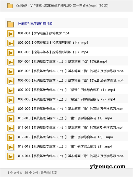 《刘染然：VIP硬笔书写系统学习精品课》写一手好字[mp4]-益友小站