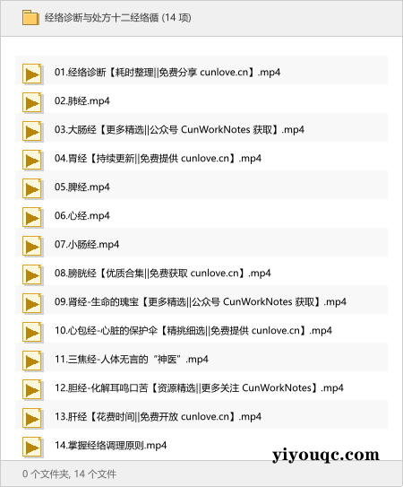 经络诊断与处方十二经络循-益友小站