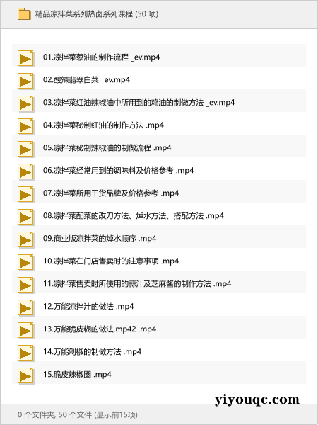 精品凉拌菜系列热卤系列课程-益友小站