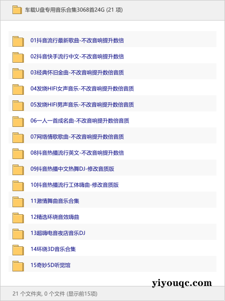 车载U盘专用音乐合集3068首24G-益友小站