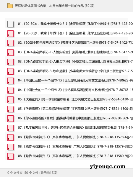 天涯论坛优质图书合集,均是当年火爆一时的作品-益友小站