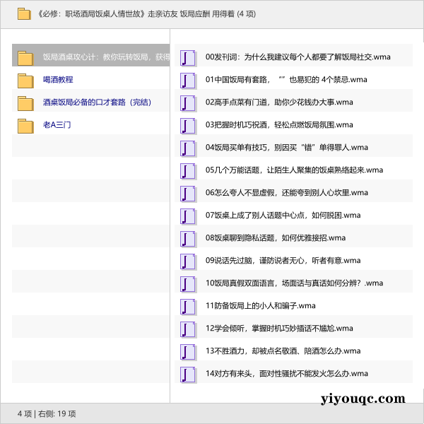 《必修：职场酒局饭桌人情世故》走亲访友 饭局应酬 用得着-益友小站