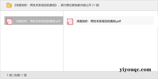 《深度剖析：两性关系背后的真相》，某付费社群独家内容公开-益友小站