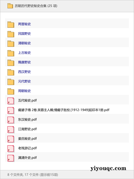 历朝历代野史秘史合集-益友小站