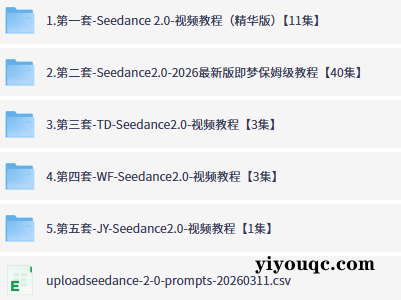 新版Seedance2.0保姆级教程，5套合集带你精通！-益友小站