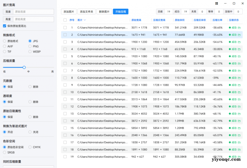Windows用户必备！免费无广告的极速图片批量压缩与格式转换神器，桌面版高效处理海量图片-益友小站