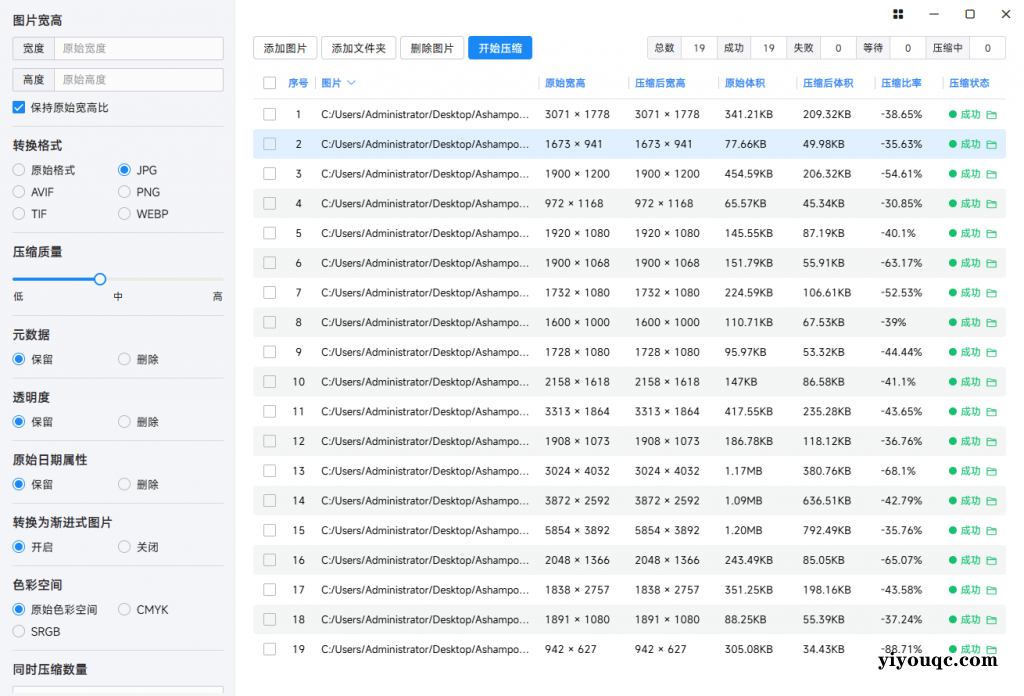 Windows用户必备！免费无广告的极速图片批量压缩与格式转换神器，桌面版高效处理海量图片-益友小站