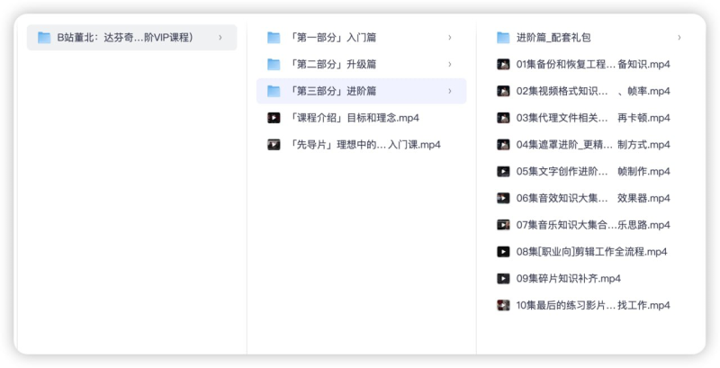 达芬奇实战剪辑入门课（入门+升级+进阶），B站董北VIP课程-益友小站