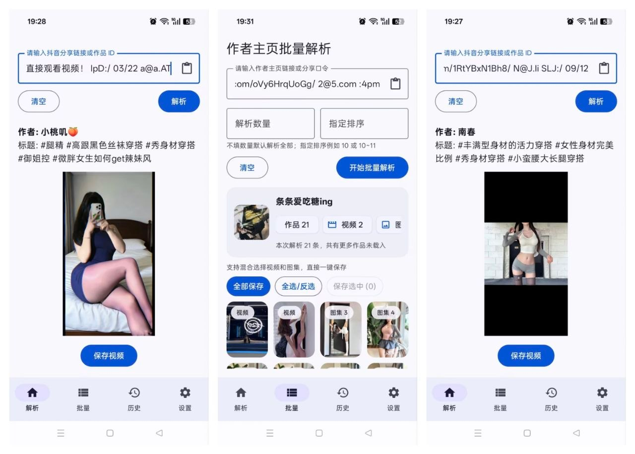 抖音解析器4.0 无水印视频/图集一键提取神器 可批量下载-益友小站