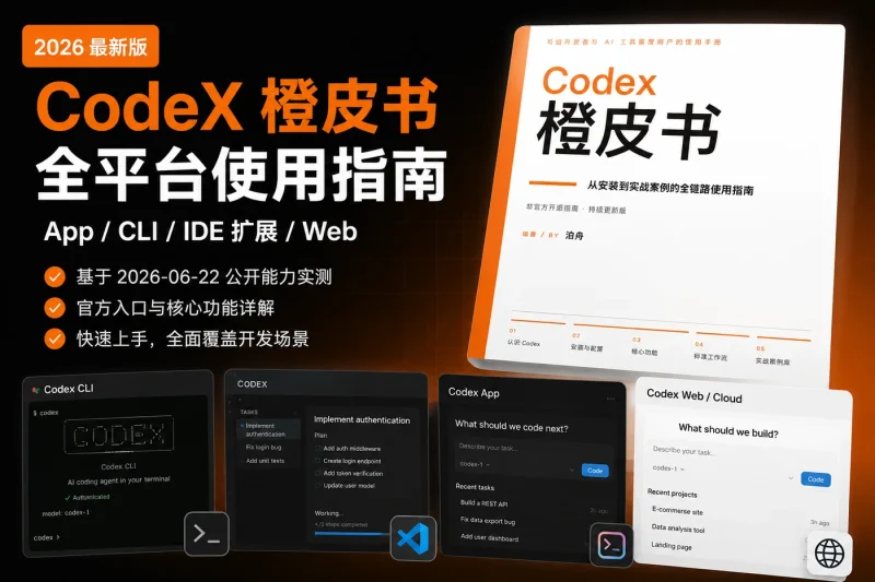 CodeX橙皮书:2026年CodeX全平台使用指南(App/CLI/IDE扩展/Web)-益友小站