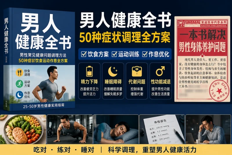 男人健康全书:男性常见健康问题调理方法,50种症状饮食运动作息全方案-益友小站