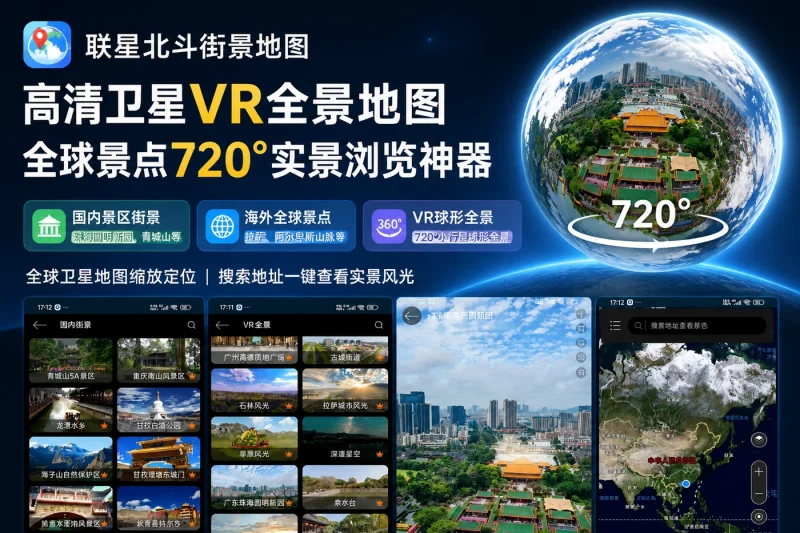 联星北斗街景地图:高清卫星VR全景地图,全球景点720°实景浏览神器-益友小站
