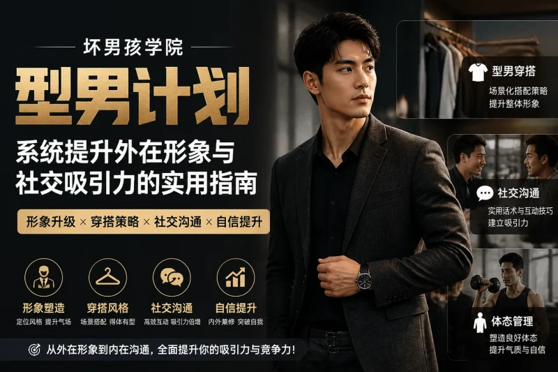 坏男孩学院型男计划:系统提升外在形象与社交吸引力的实用指南-益友小站
