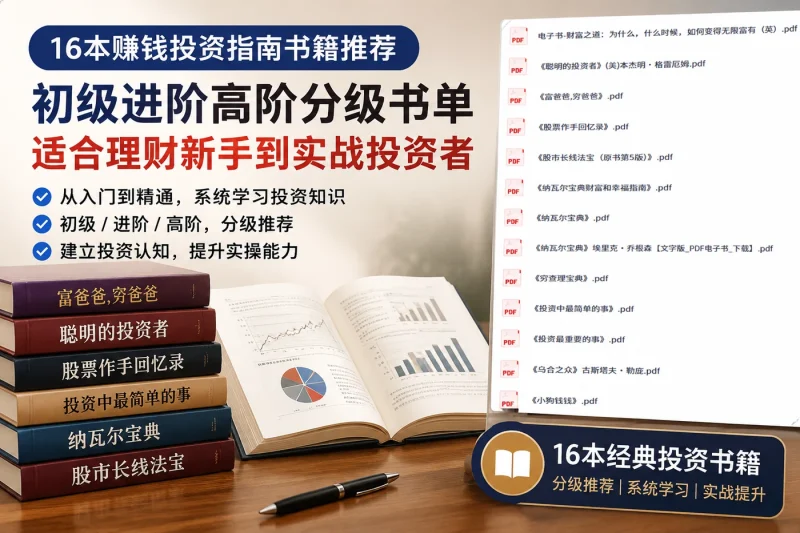 16本赚钱投资指南书籍推荐：初级进阶高阶分级书单，适合理财新手到实战投资者-益友小站