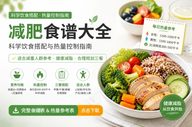 减肥食谱大全：科学饮食搭配与热量控制指南，适合减重人群参考-益友小站