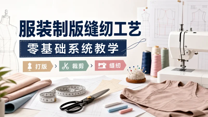服装制版缝纫工艺课程合集：从打版裁剪到缝纫制作零基础系统教学-益友小站