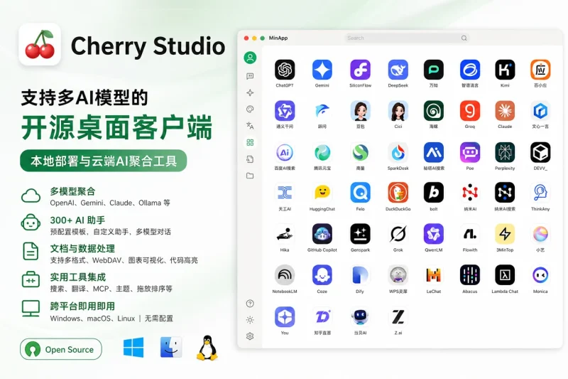 Cherry Studio:支持多AI模型的开源桌面客户端 | 本地部署与云端AI聚合工具-益友小站