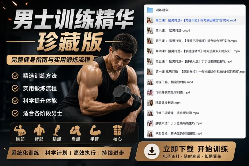 男士训练精华珍藏版:完整健身指南与实用锻炼流程-益友小站