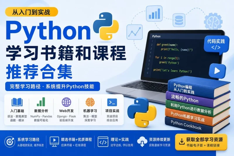 Python学习书籍和课程推荐合集：从入门到实战的完整学习路径-益友小站