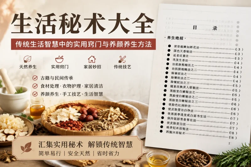 生活秘术大全:传统生活智慧中的实用窍门与养颜养生方法-益友小站