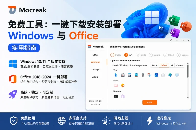 Mocreak 免费工具:一键下载安装部署 Windows 与 Office 的实用指南-益友小站