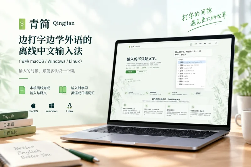 青简输入法:边打字边学外语的离线中文输入法(支持macOS/Windows/Linux)-益友小站