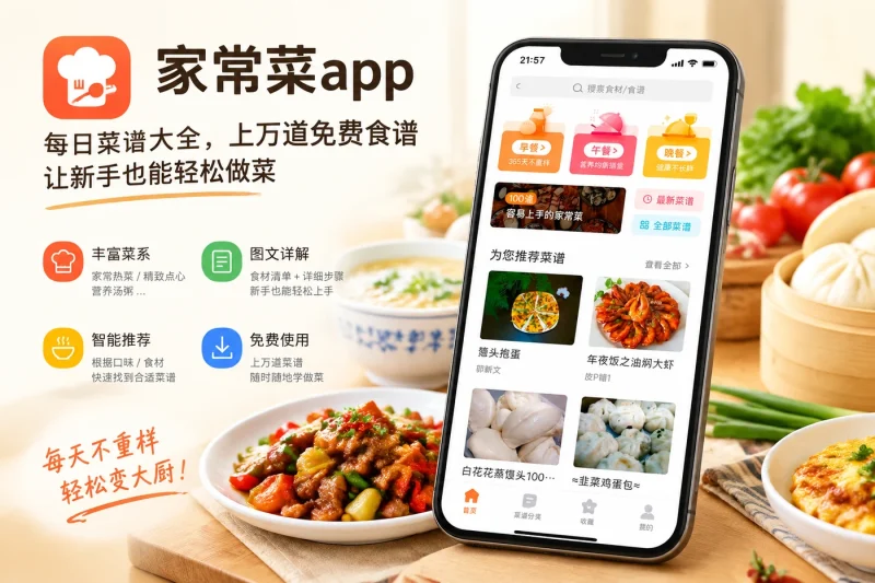 家常菜app：每日菜谱大全，上万道免费食谱让新手也能轻松做菜-益友小站