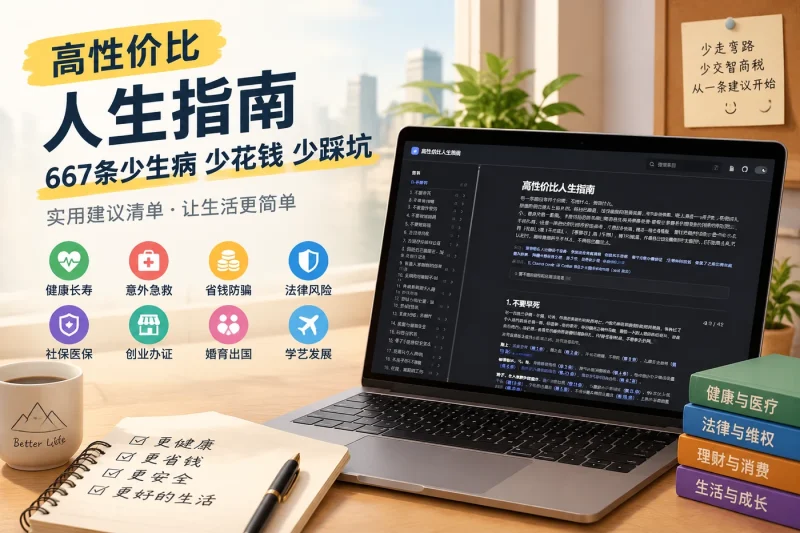 高性价比人生指南：667条少生病少花钱少踩坑的实用建议清单-益友小站