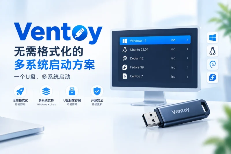 Ventoy：开源多系统启动U盘制作工具，无需格式化支持Windows和Linux-益友小站