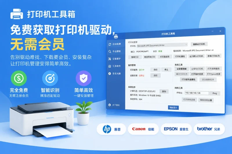 打印机驱动下载工具箱：免费解决驱动难找、会员限制问题-益友小站