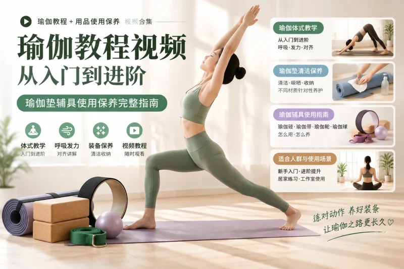瑜伽教程视频从入门到进阶_瑜伽垫辅具使用保养完整指南-益友小站